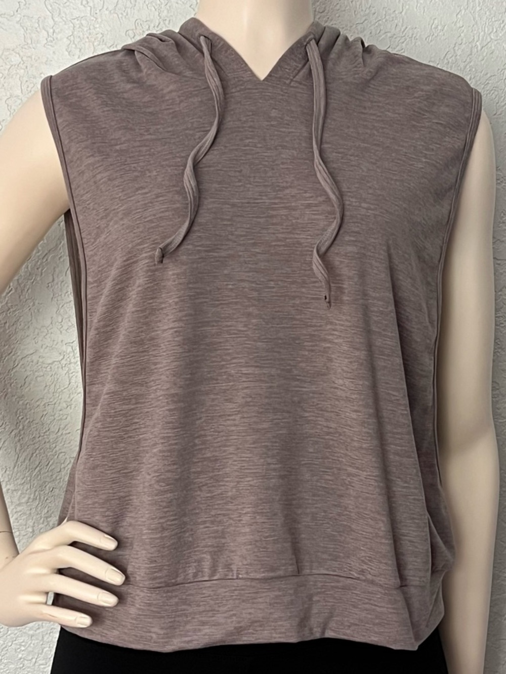 Halara Sleeveless Hoodie Crop Tank Top Gray Open Side Workout Large